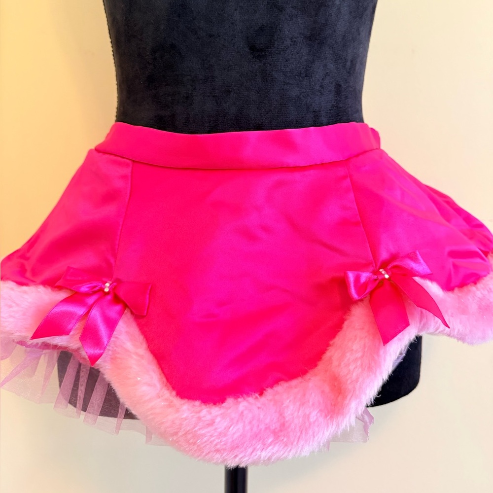 Vintage Victoria Secret Sexy Little Things Pink Santa Fur Skirt